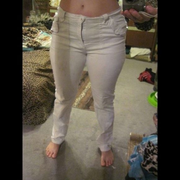 White Exclusive Pants Measurements Within Preowned Skinny Cotton Blend - Picture 1 of 16